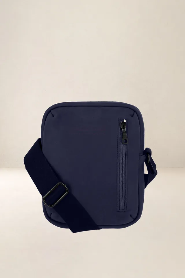 les-ateliers-four-s-euclide-pochette-cuir-marine-toile image 1