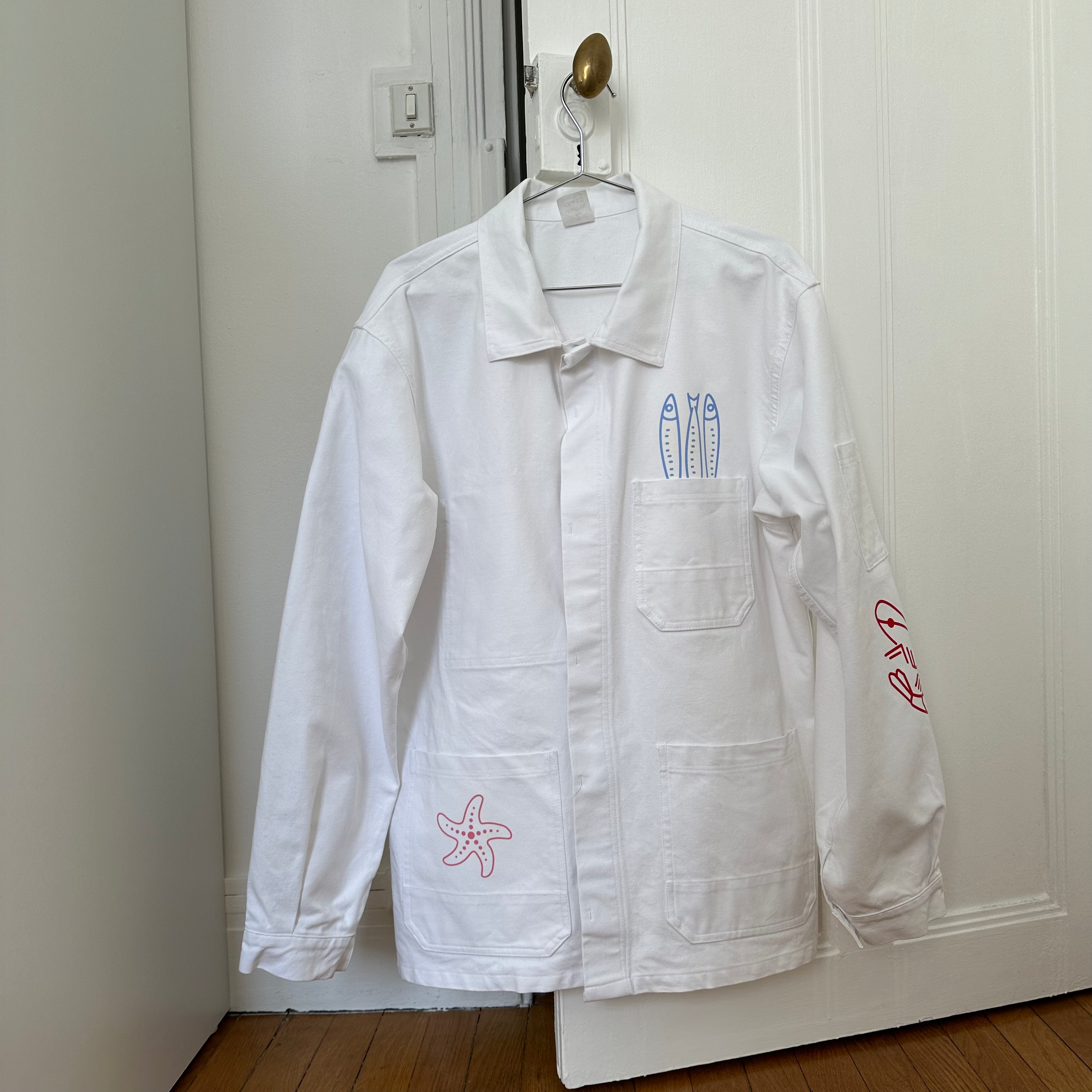maison-gang-vestes-travail-veste-unisexe-homard-blanc-taille-l image 2