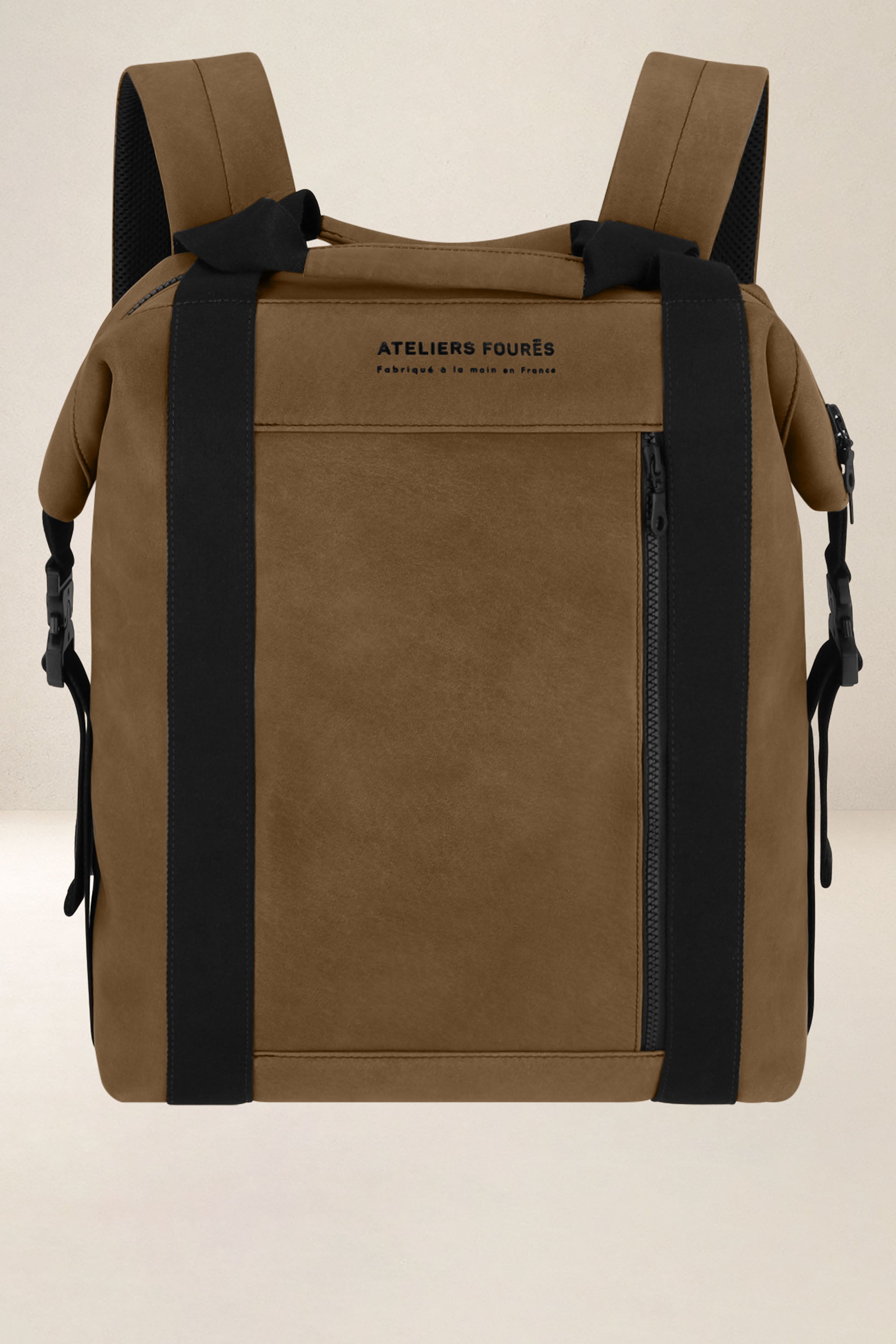 les-ateliers-four-s-socrate-sac-dos-cuir-kaki-37-cm image 4