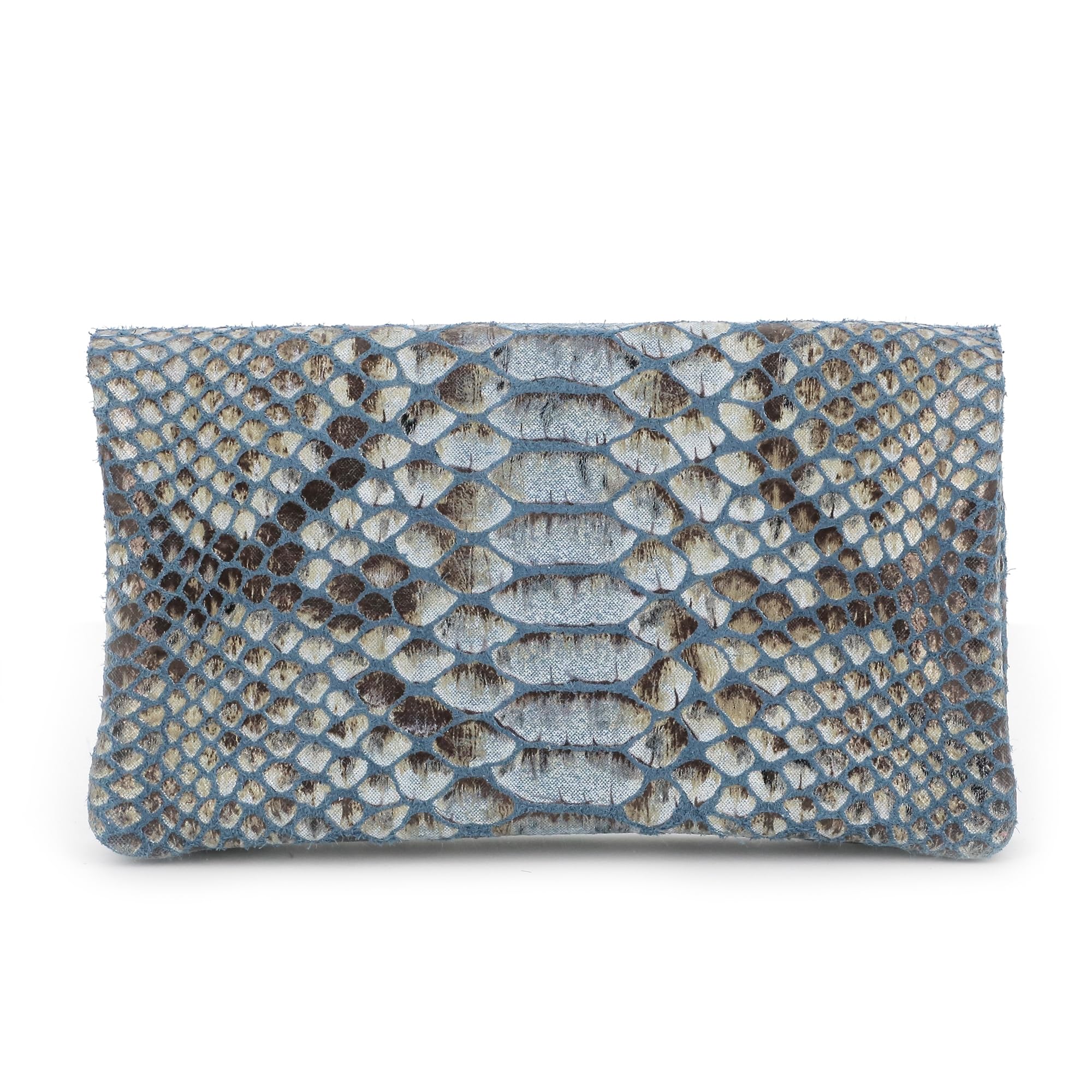double-tree-porte-monnaie-cuir-python-portefeuille-mi-long-bleu image 3