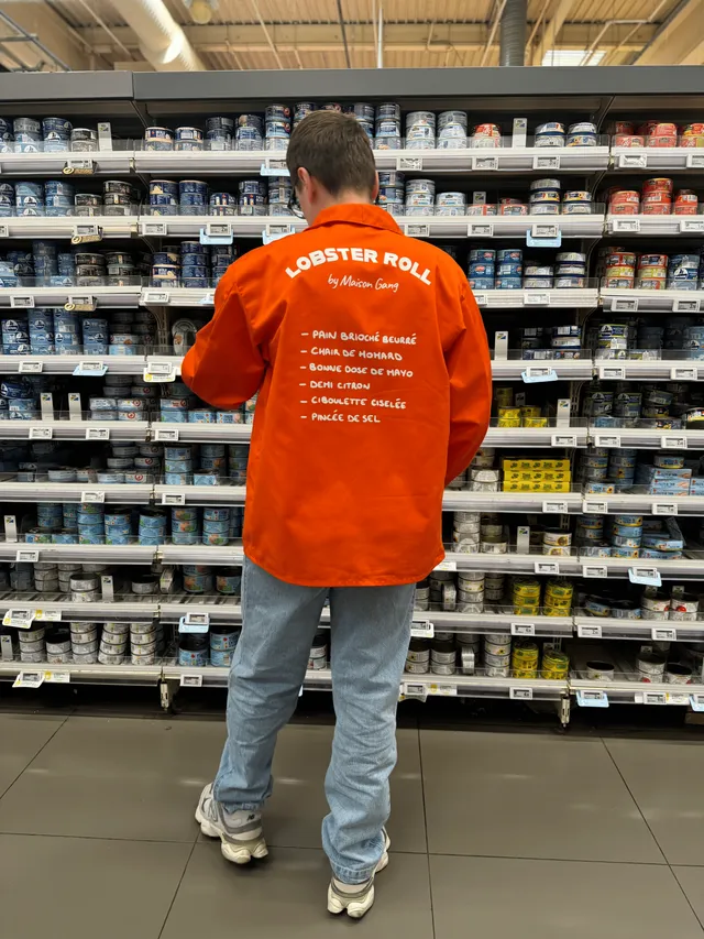 maison-gang-lobster-roll-veste-de-travail-orange-tu image 1