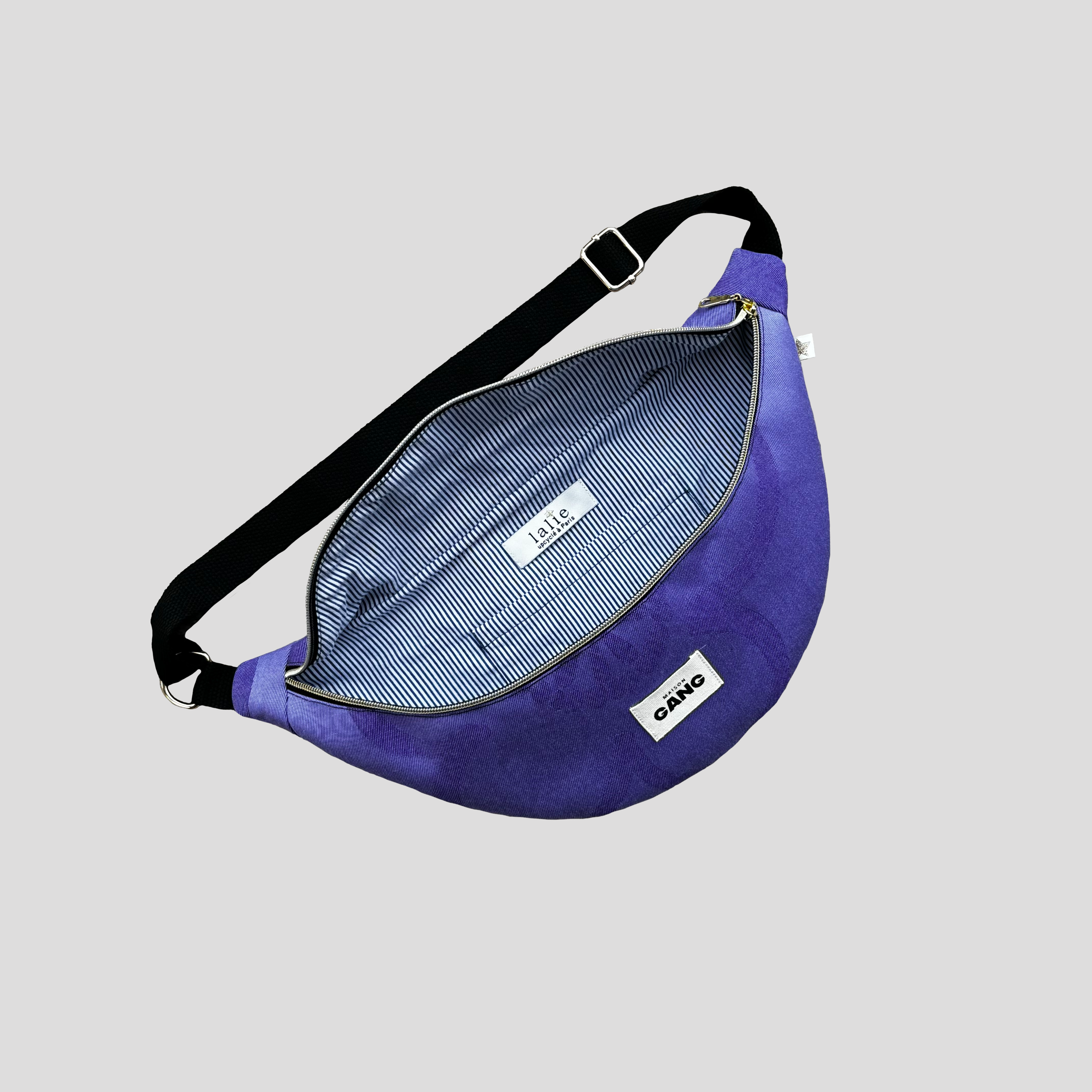 maison-gang-sac-banane-upcycl-violet-zip-dor-pi-ce-unique image 2