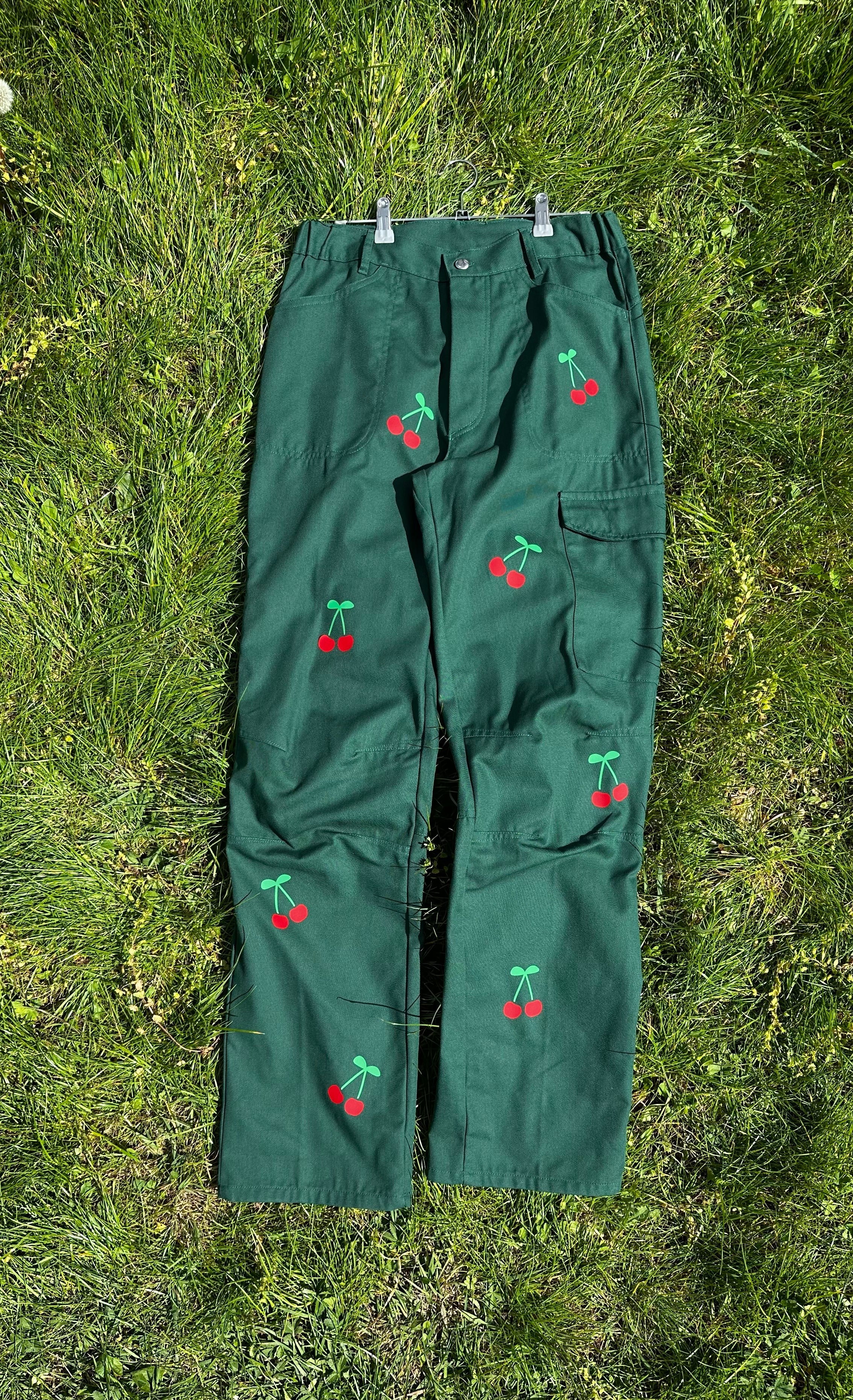 maison-gang-vestes-travail-pantalon-unisexe-vert-cerise-taille-1 image 1