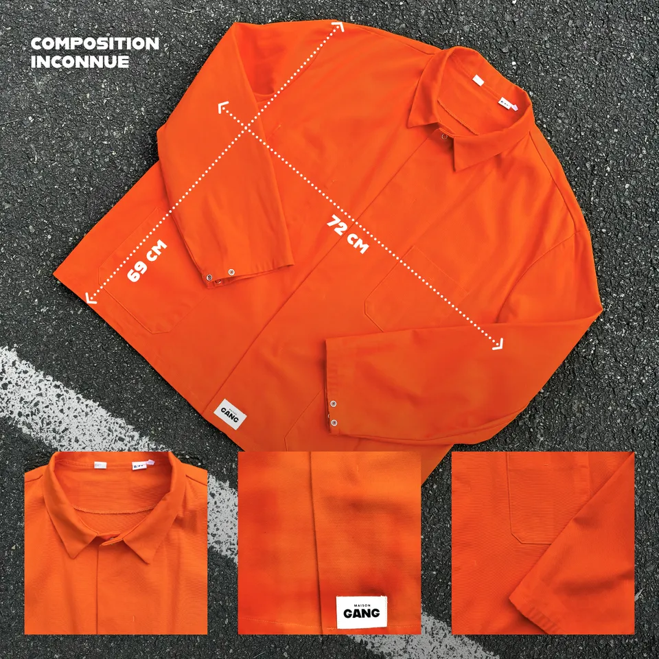 maison-gang-veste-travail-orange-italie-taille-unique image 1