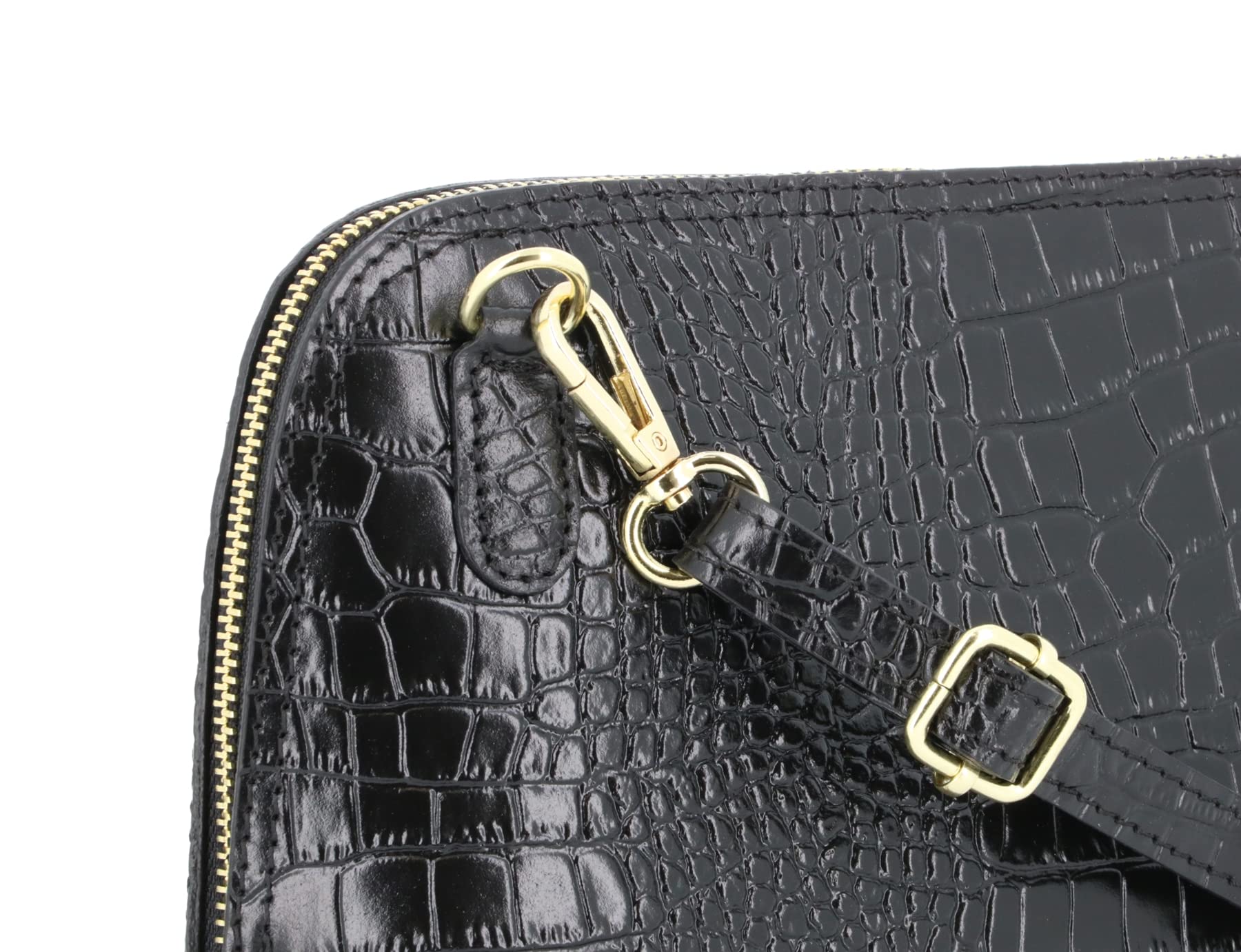 double-tree-sac-bandouli-re-cuir-croco-noir-femme-d-me image 5