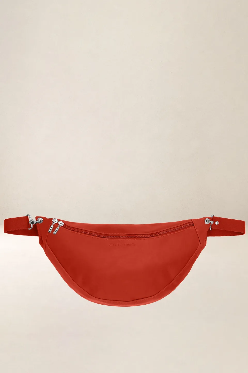 les-ateliers-four-s-atalante-sac-banane-cuir-orange-confite image 1