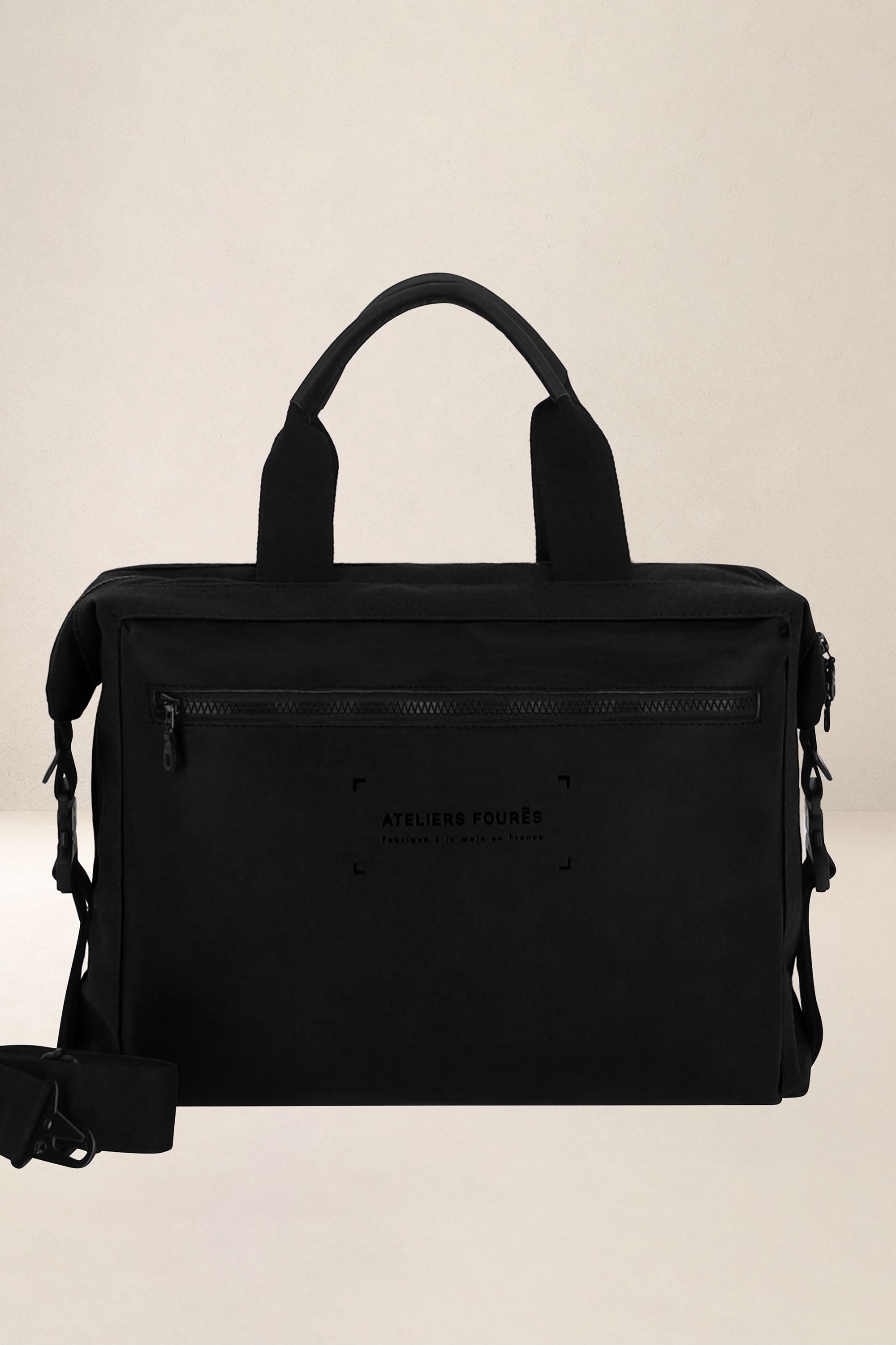 les-ateliers-four-s-aristote-sac-business-marine-cuir-toile image 2
