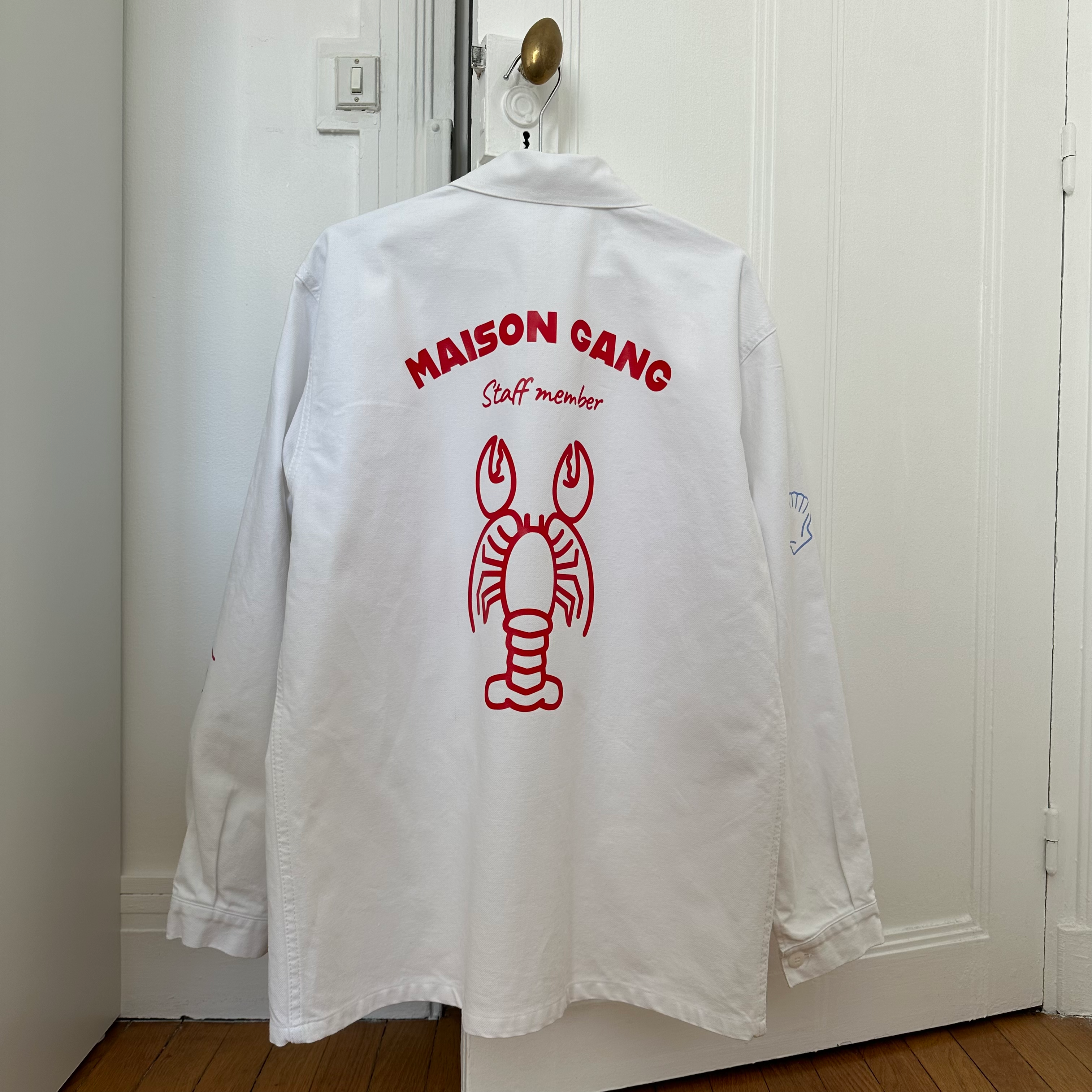 maison-gang-vestes-travail-veste-unisexe-homard-blanc-taille-l image 1