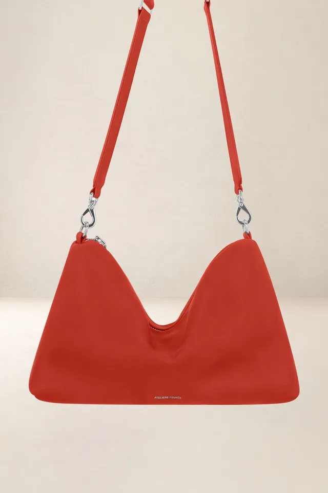 les-ateliers-four-s-iliade-sac-hobo-cuir-orange-confite image 1