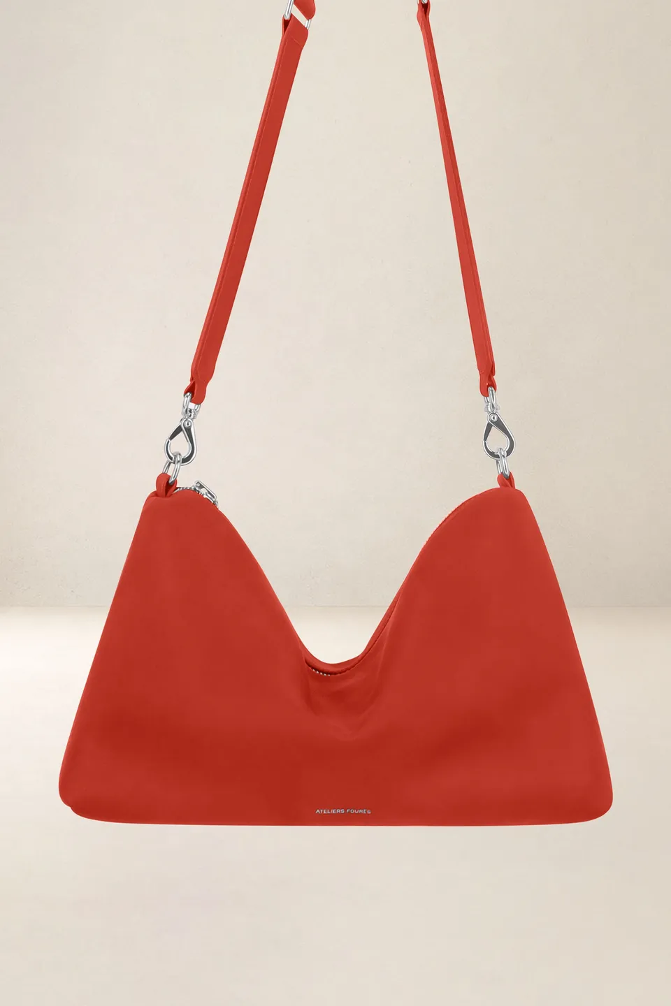 les-ateliers-four-s-iliade-sac-hobo-cuir-orange-confite image 1