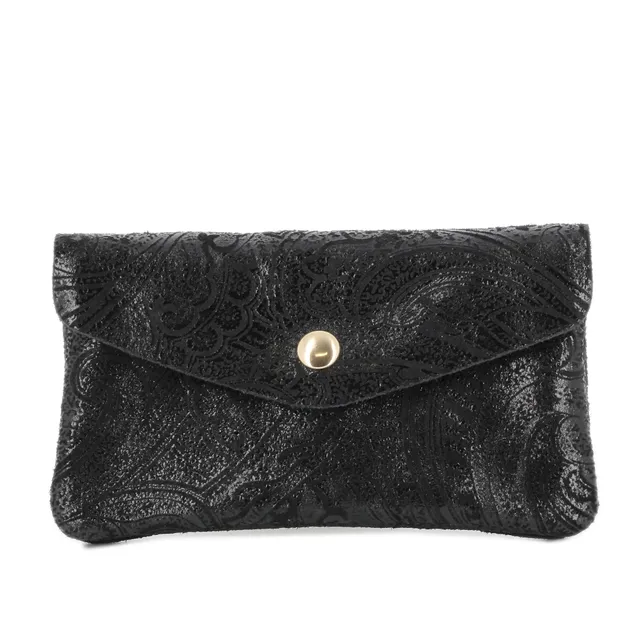 double-tree-porte-monnaie-cuir-su-de-noir-baroque-femme image 1